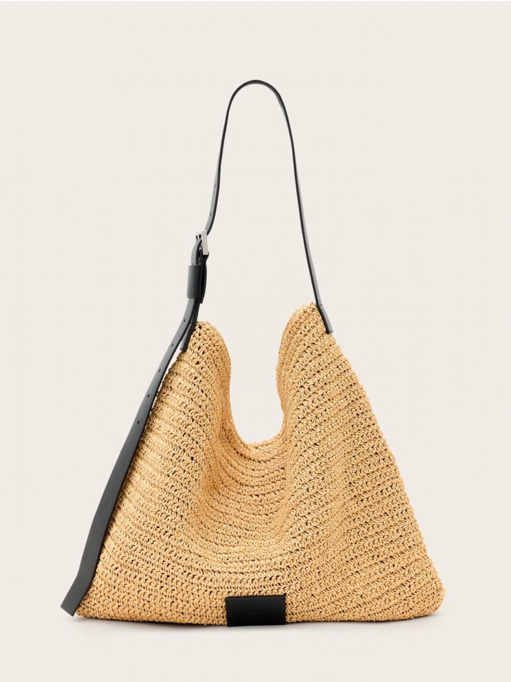 All Saints Asha Woven Straw Hobo Shoulder Bag